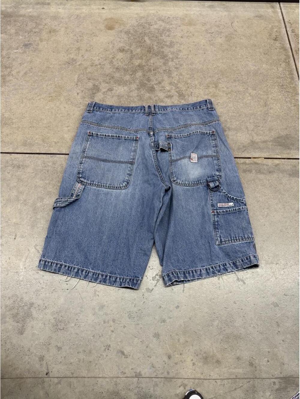 vintage paco jean company faded blue relaxed baggy fit jean shorts jorts size 38